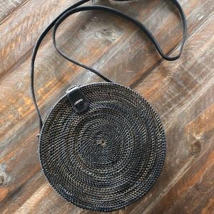 Black Woven Circle Purse
